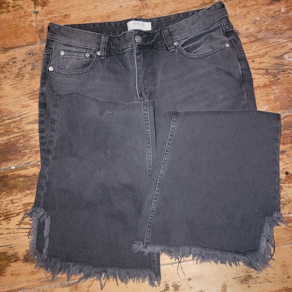 🆕️ We the Free People Vintage Flare Ruff frayed slit hem jeans Washed out black - Picture 5 of 15